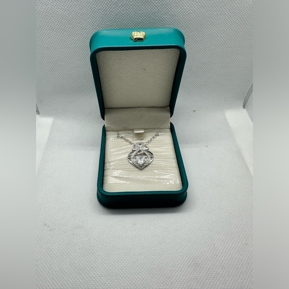 925 Sterling Silver Birthstone Pendant, Heart Gold Plated Necklace for Women
